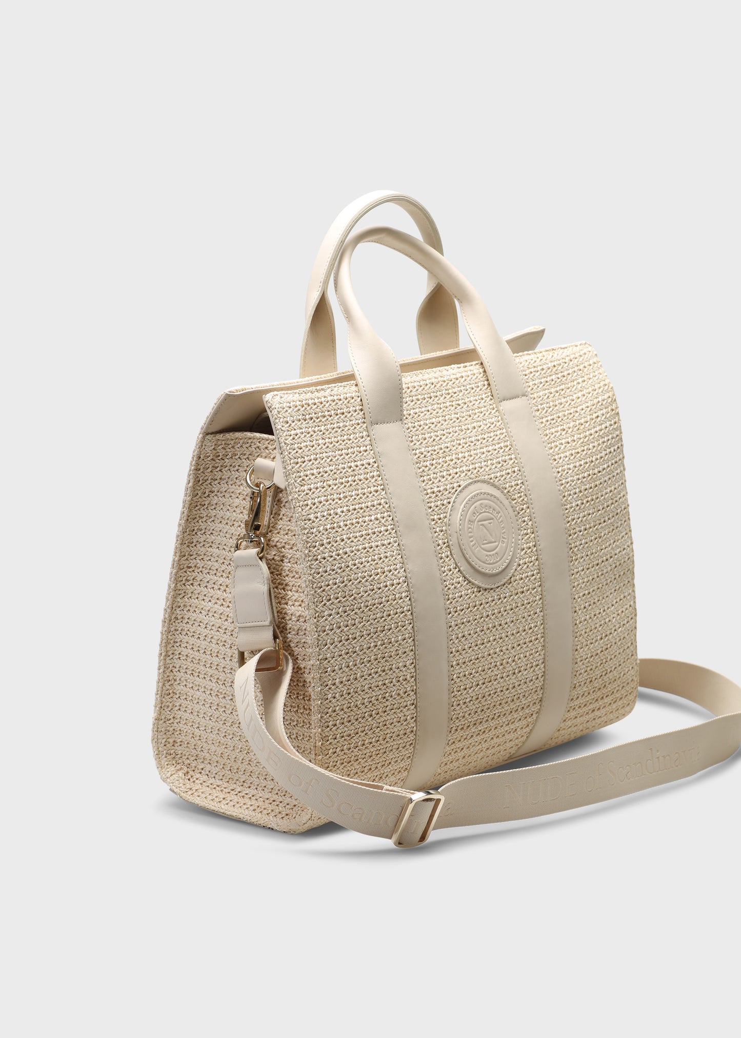 NEW HOUSTON BEIGE BAG IN RAFIA