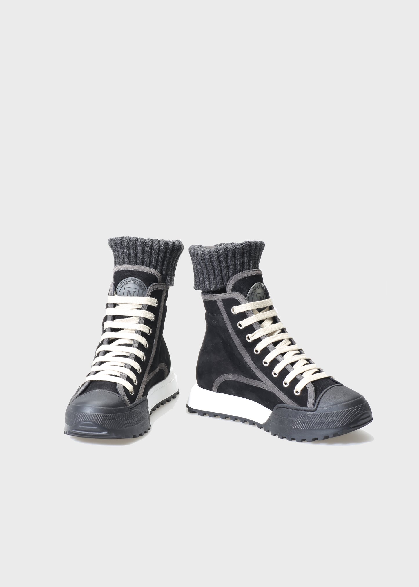 ELSA 003 NERO SNEAKERS IN NABUK IDRO LEATHER