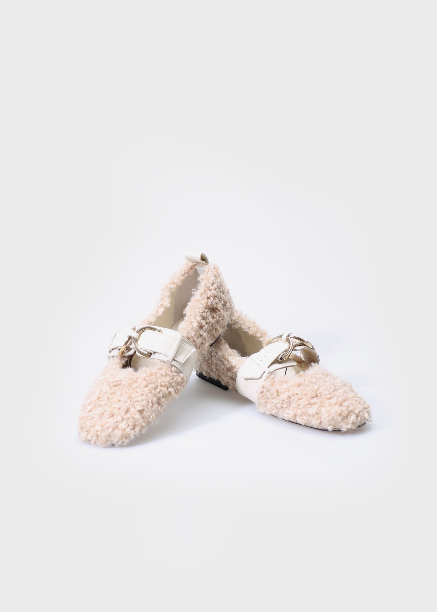 CHLOE 017 BEIGE BALLERINA IN NEW ASTRAKAN