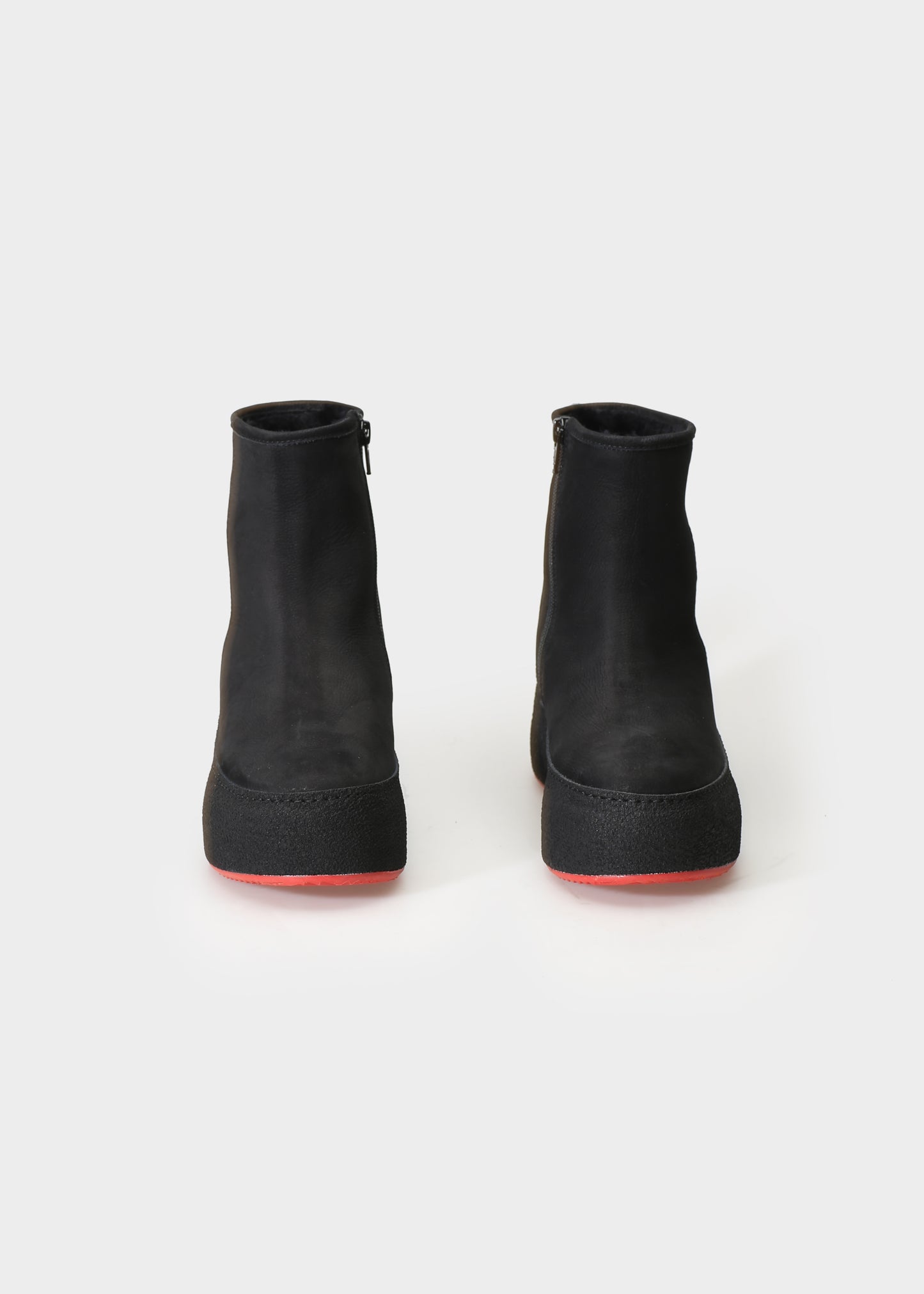 WINTER 004 NERO BOOTS IN NABUK IDRO LEATHER - RED SOLE