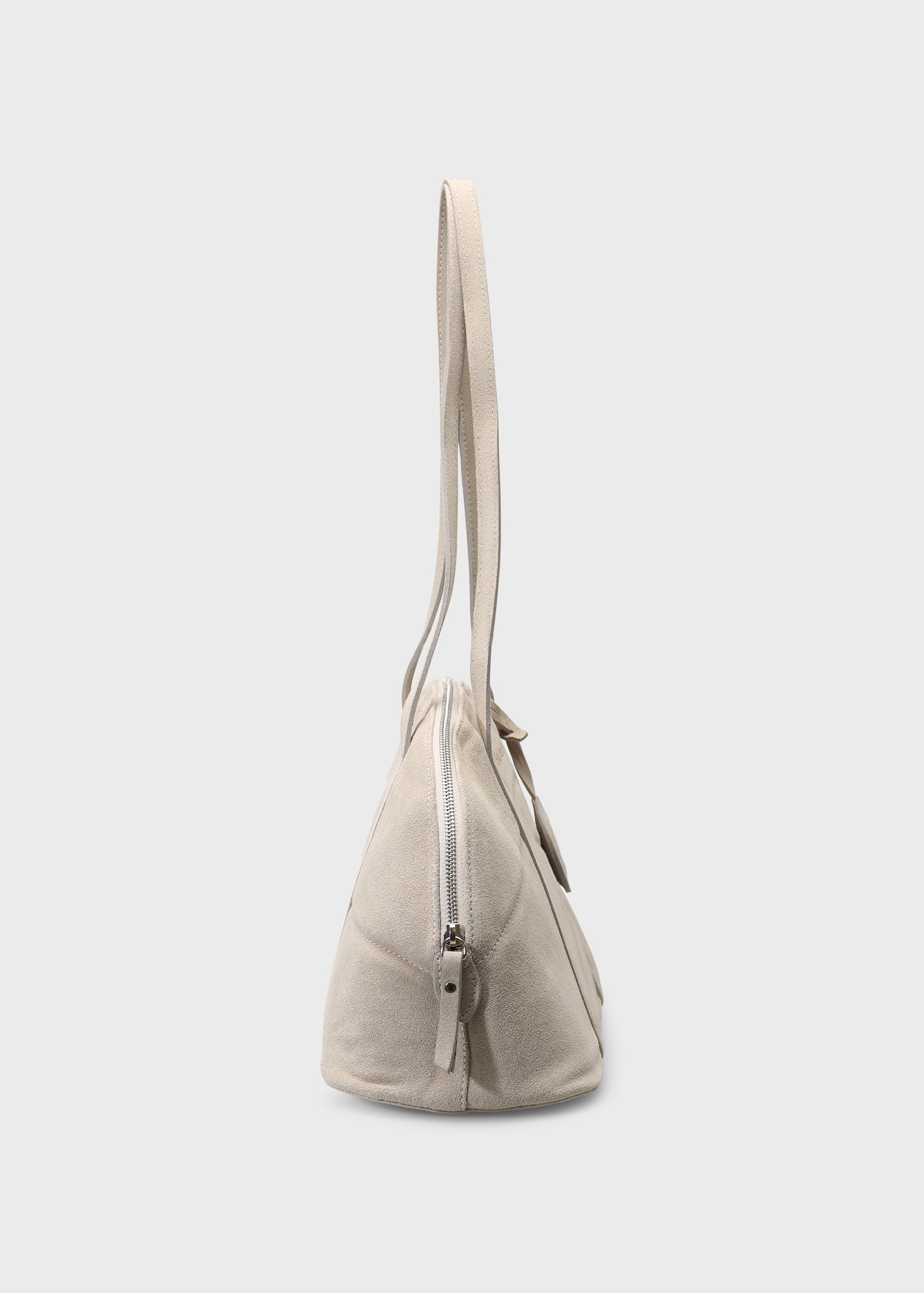 BOWLING 001 BEIGE BAG IN VELOUR LEATHER