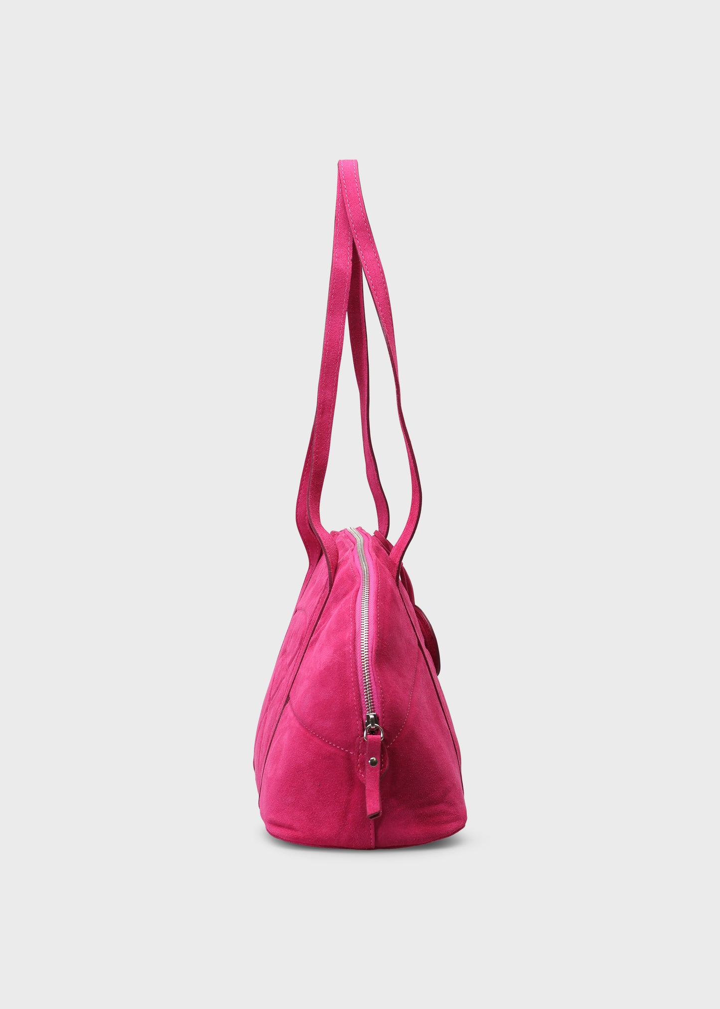 BOWLING 001 PINK BAG IN VELOUR LEATHER