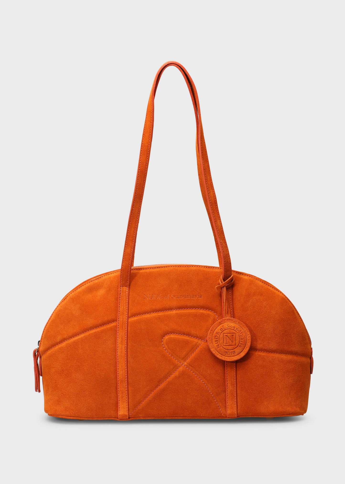 BOWLING 001 ARANCIO BAG IN VELOUR LEATHER