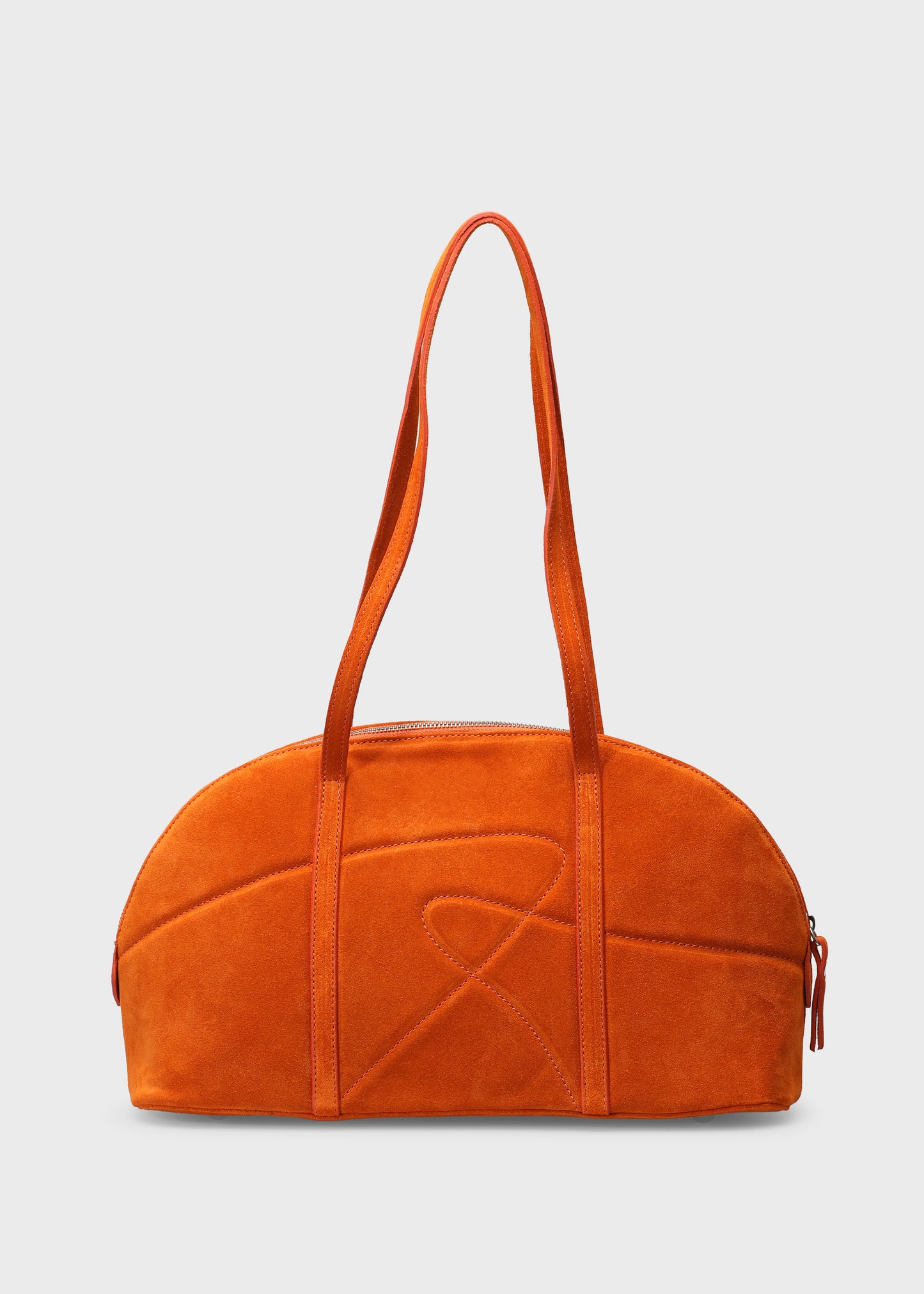 BOWLING 001 ARANCIO BAG IN VELOUR LEATHER