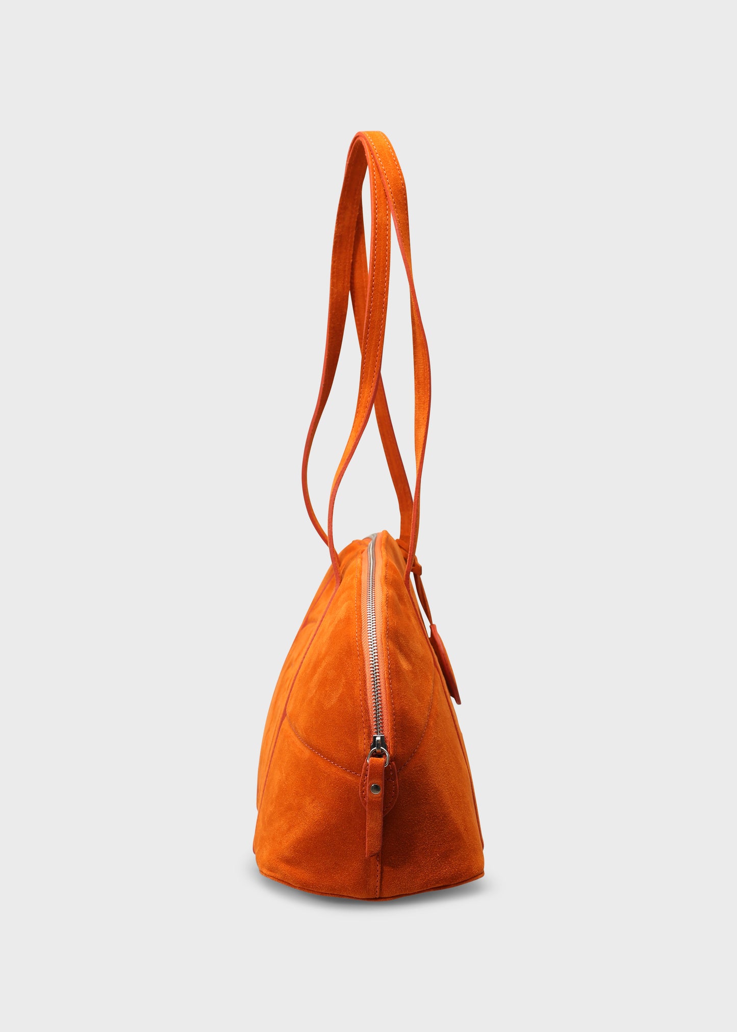 BOWLING 001 ARANCIO BAG IN VELOUR LEATHER