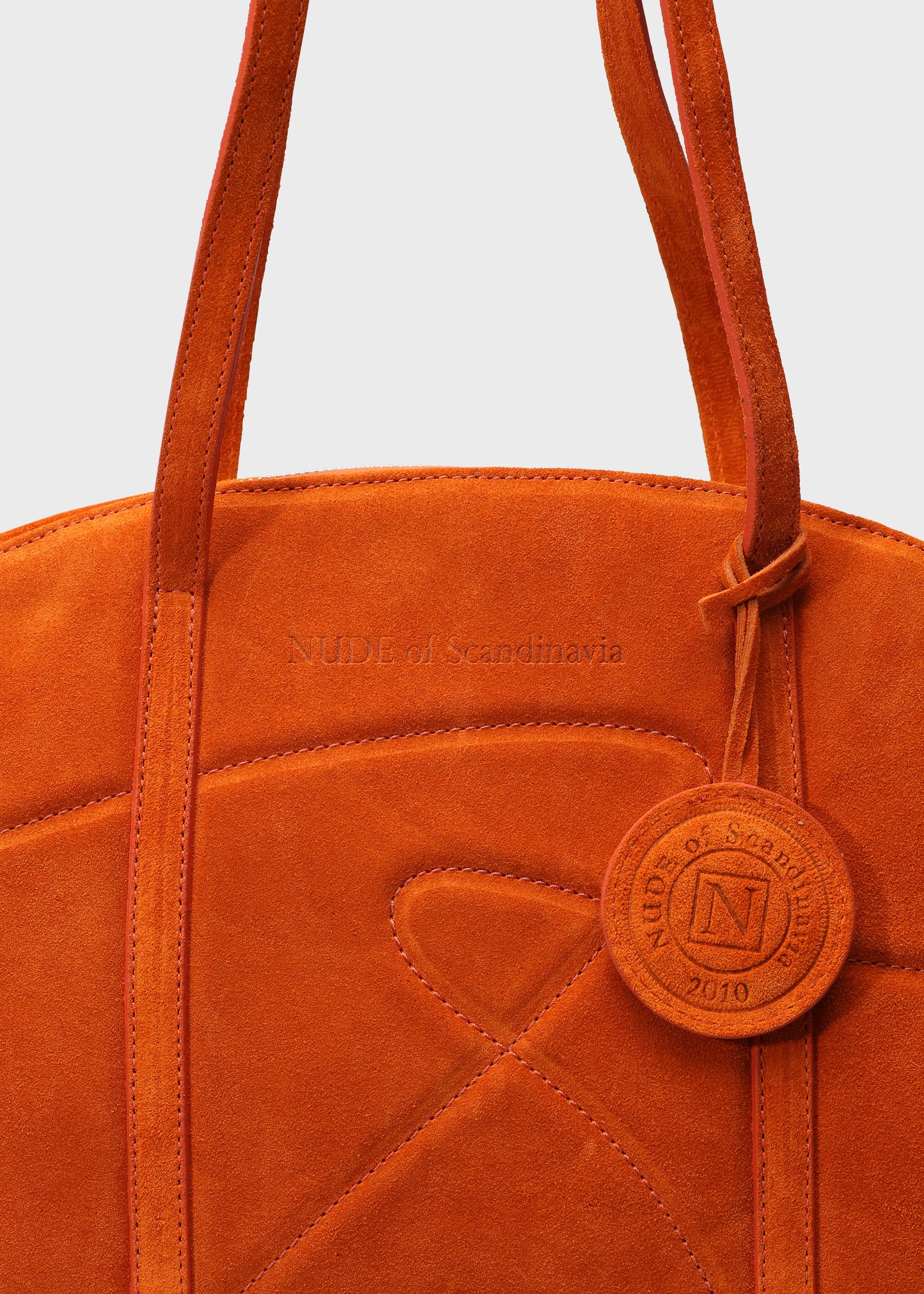 BOWLING 001 ARANCIO BAG IN VELOUR LEATHER