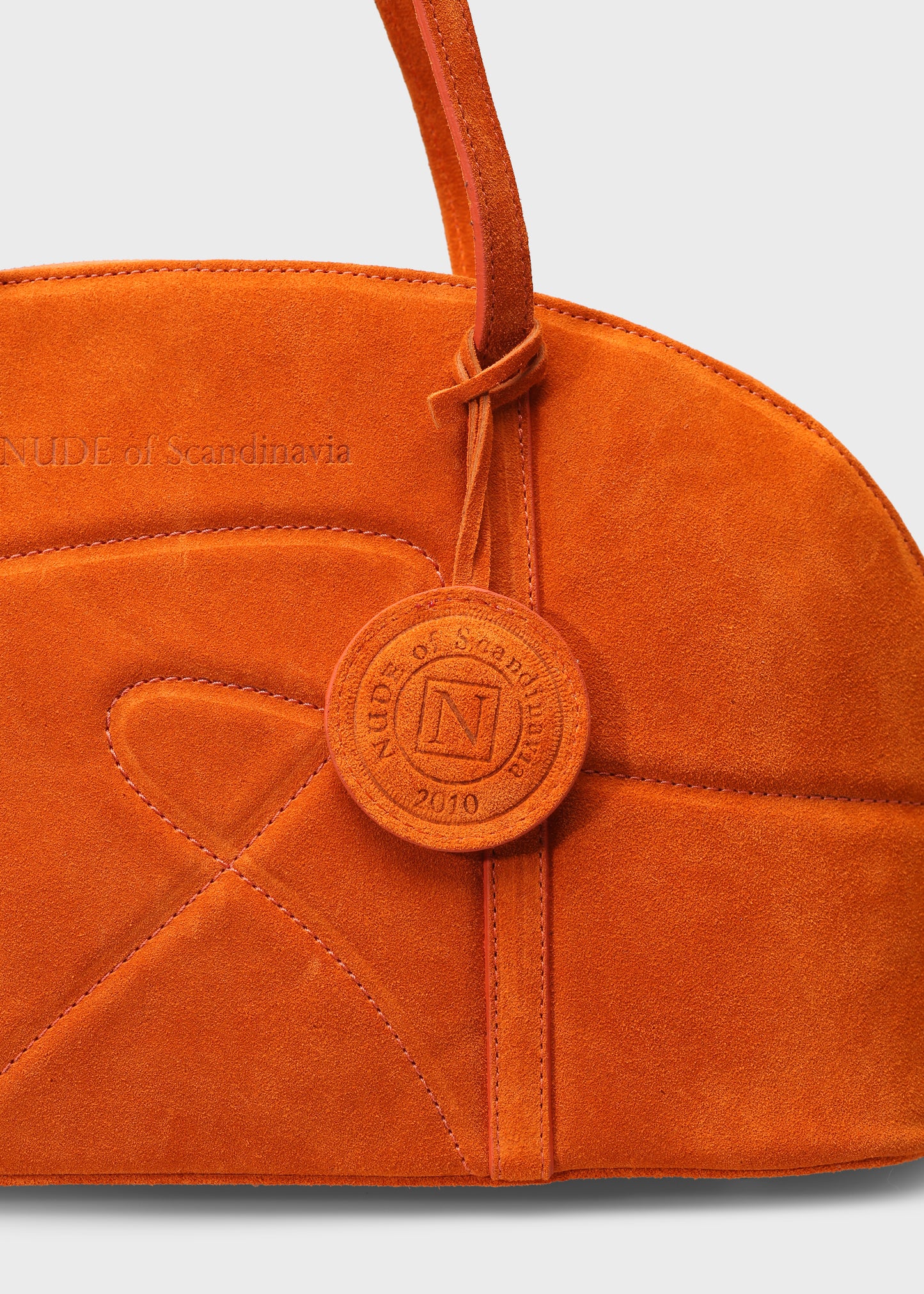 BOWLING 001 ARANCIO BAG IN VELOUR LEATHER