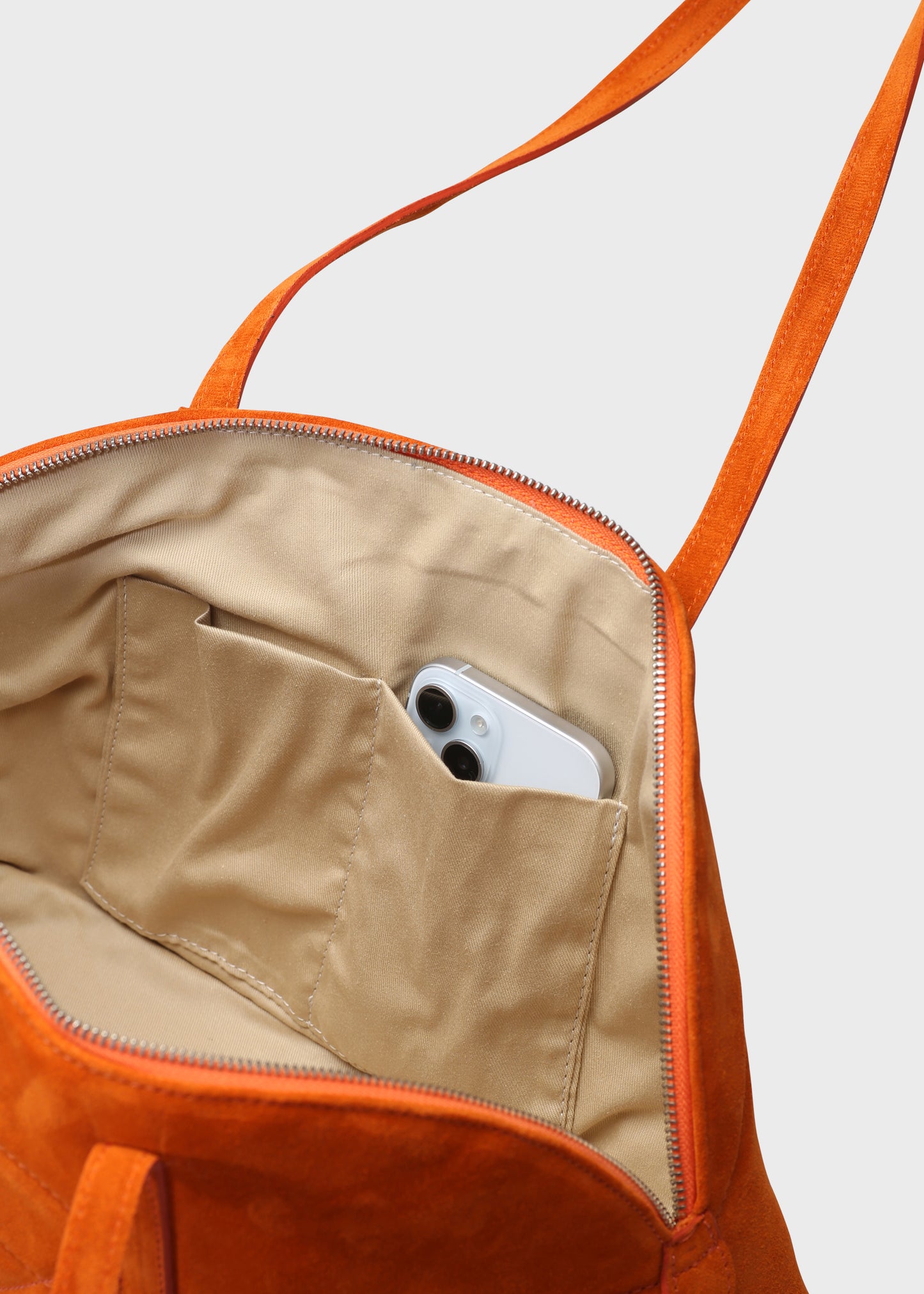 BOWLING 001 ARANCIO BAG IN VELOUR LEATHER