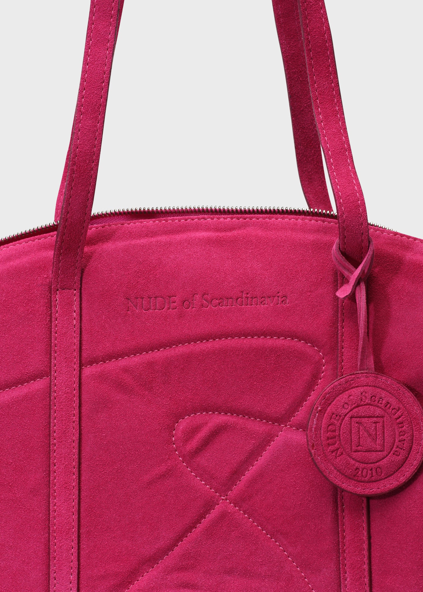 BOWLING 001 PINK BAG IN VELOUR LEATHER