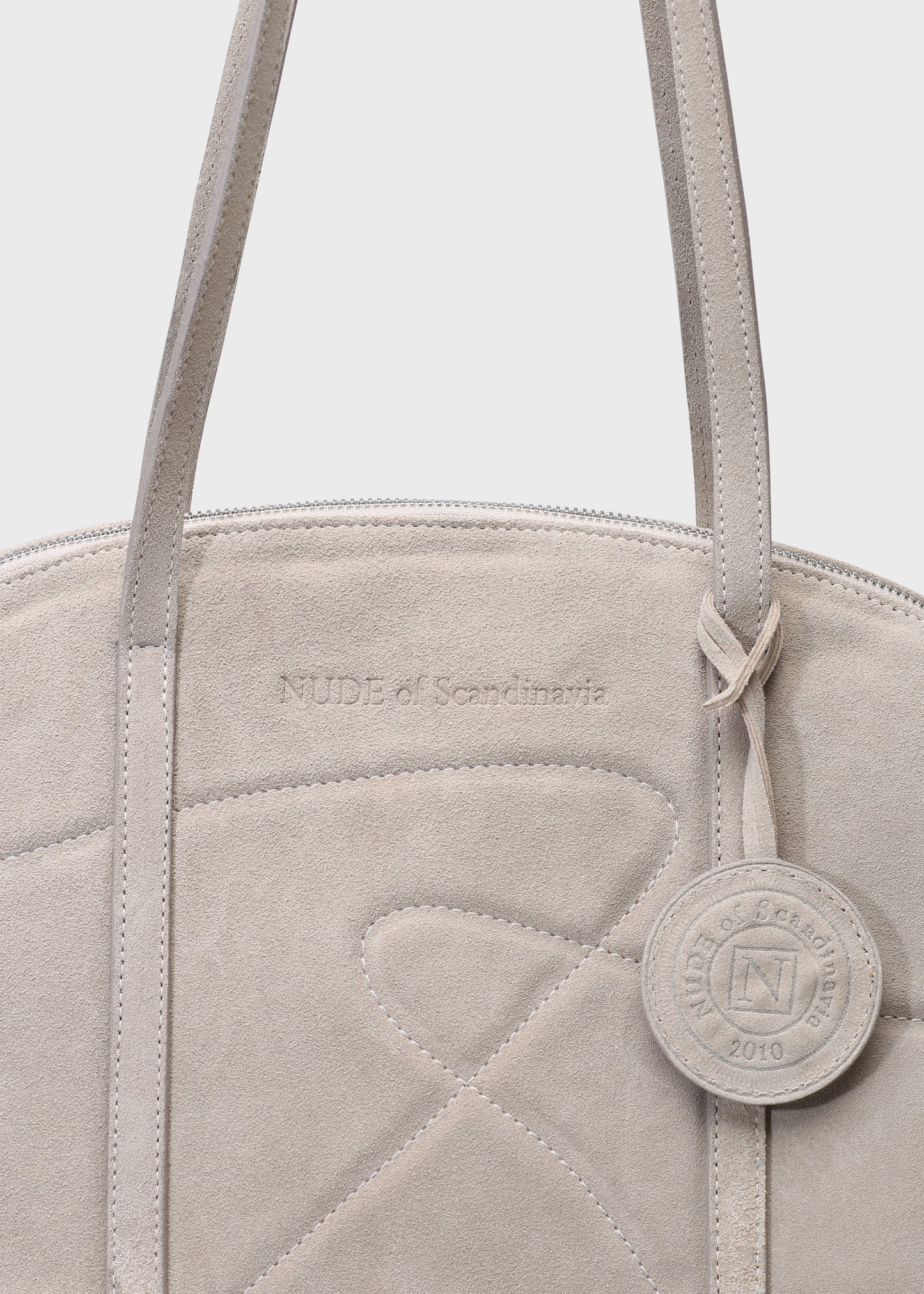 BOWLING 001 BEIGE BAG IN VELOUR LEATHER
