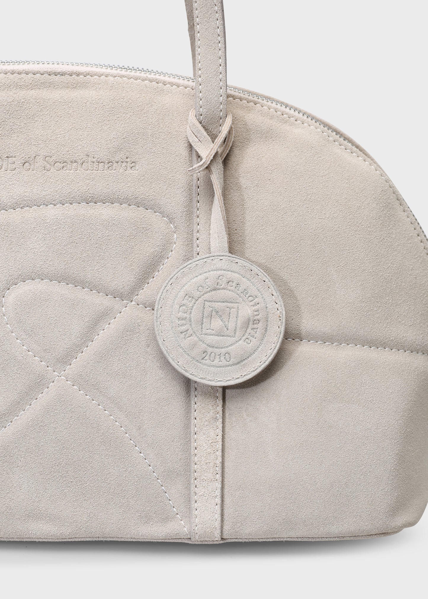BOWLING 001 BEIGE BAG IN VELOUR LEATHER
