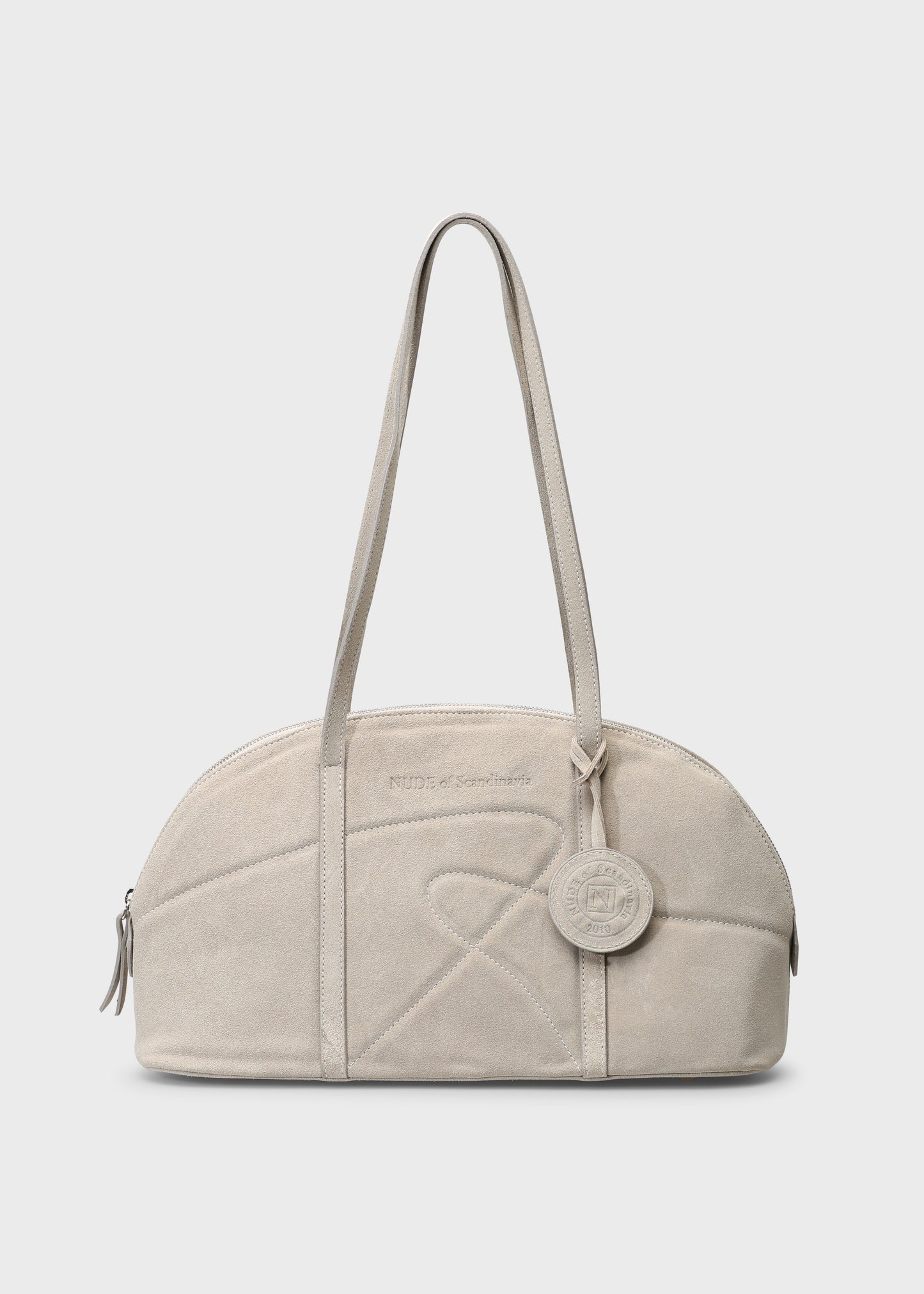 BOWLING 001 BEIGE BAG IN VELOUR LEATHER