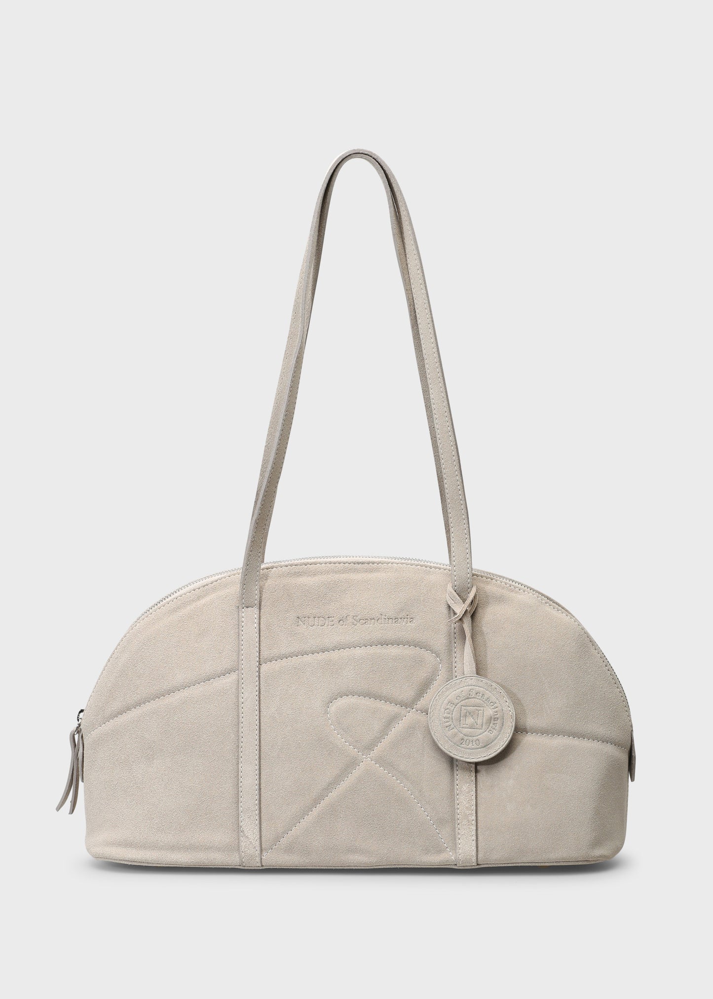 BOWLING 001 BEIGE BAG IN VELOUR LEATHER