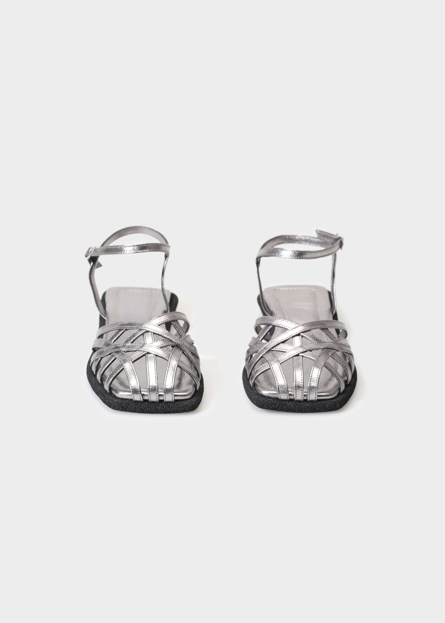 ANNA.G 003 ACCAIO SANDAL IN LAMINATO LEATHER