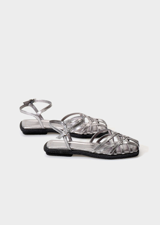 ANNA.G 003 ACCAIO SANDAL IN LAMINATO LEATHER