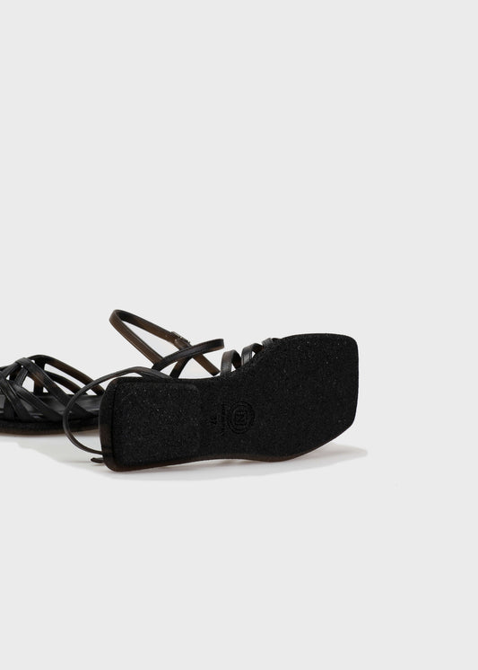 ANNA.G 003 NERO SANDAL IN TROPEZ LEATHER