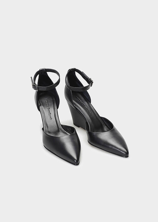 CHIELA 023 NERO HEELS IN TROPEZ LEATHER