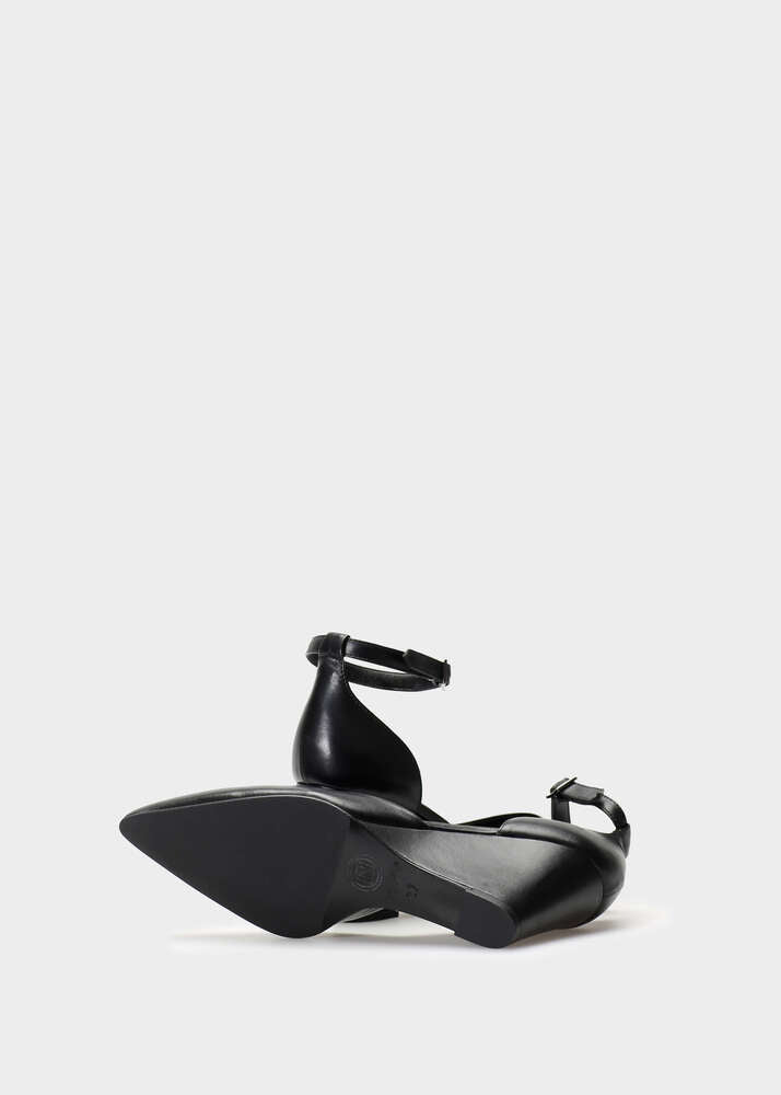 CHIELA 023 NERO HEELS IN TROPEZ LEATHER