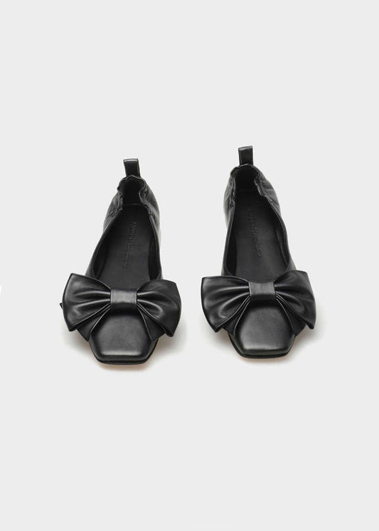 CHLOE 016 NERO BALLERINA IN TROPEZ LEATHER