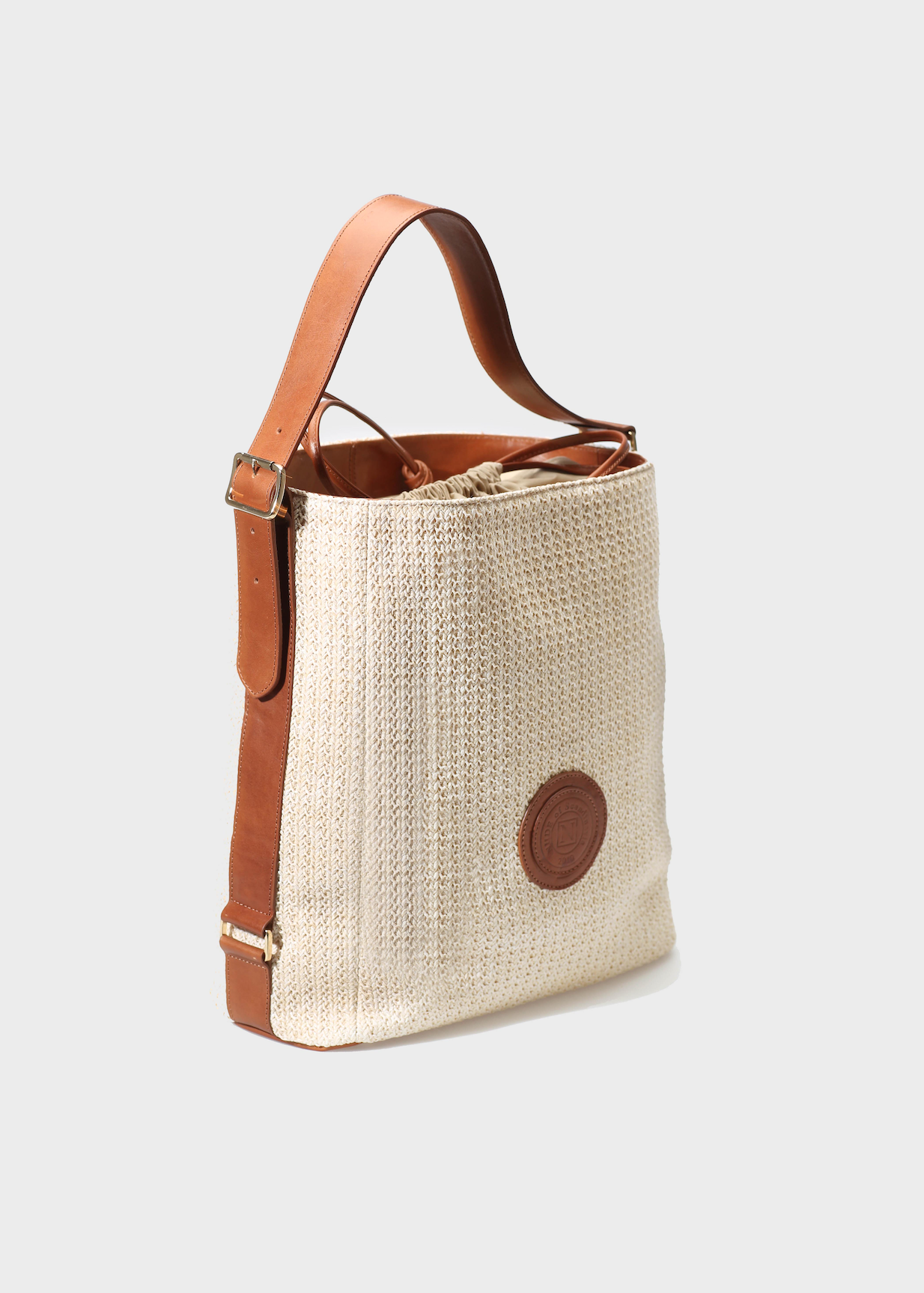 EBBALI BEIGE / CUOIO BAG IN RAFIA / VACCH