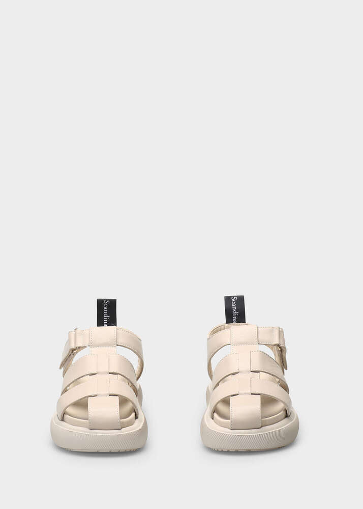HEDDA 010 LATTE MACCHIATO SANDALS IN CAPRICORNO LEATHER