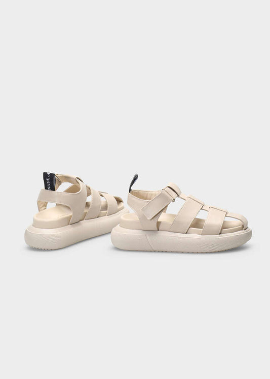 HEDDA 010 LATTE MACCHIATO SANDALS IN CAPRICORNO LEATHER