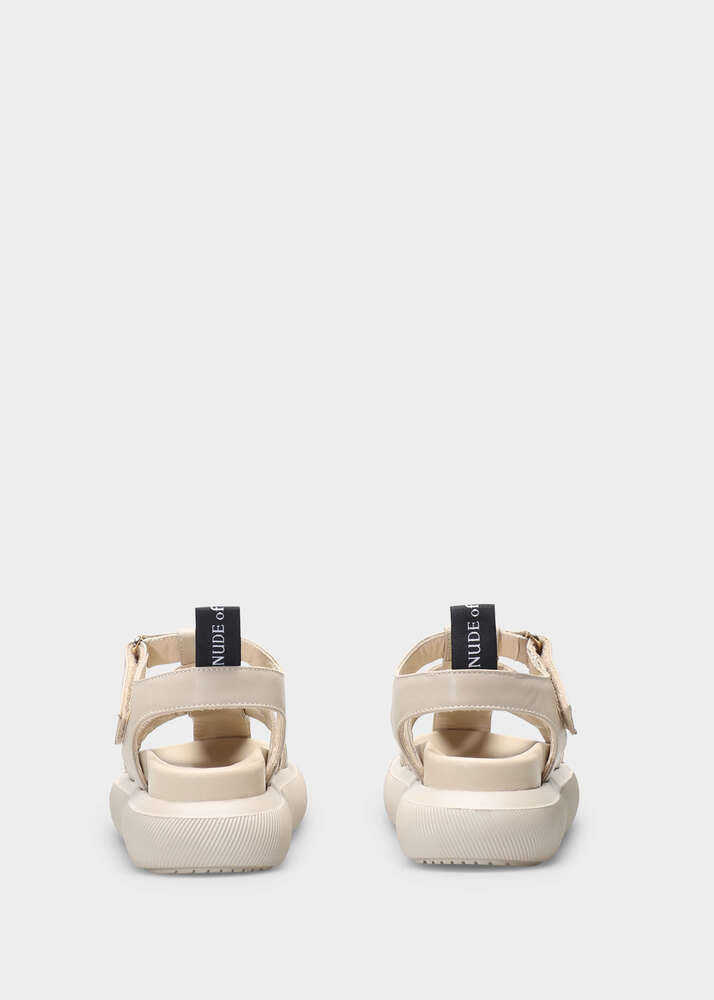 HEDDA 010 LATTE MACCHIATO SANDALS IN CAPRICORNO LEATHER
