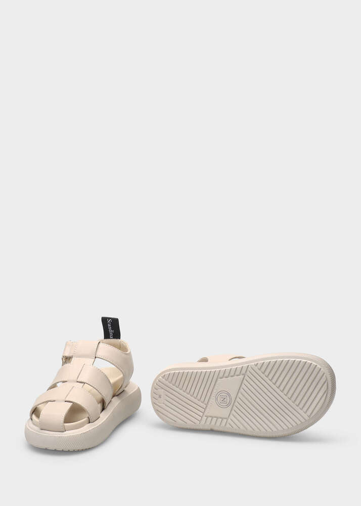 HEDDA 010 LATTE MACCHIATO SANDALS IN CAPRICORNO LEATHER