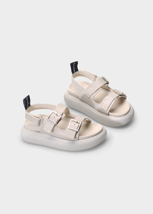 HEDDA 012 LATTE MACCHIATO SANDAL IN CAPRICORNO LEATHER