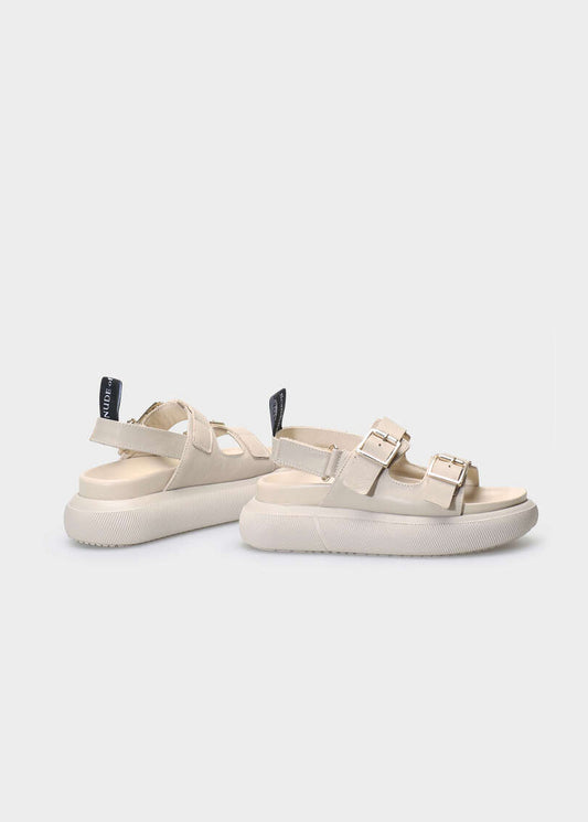 HEDDA 012 LATTE MACCHIATO SANDAL IN CAPRICORNO LEATHER