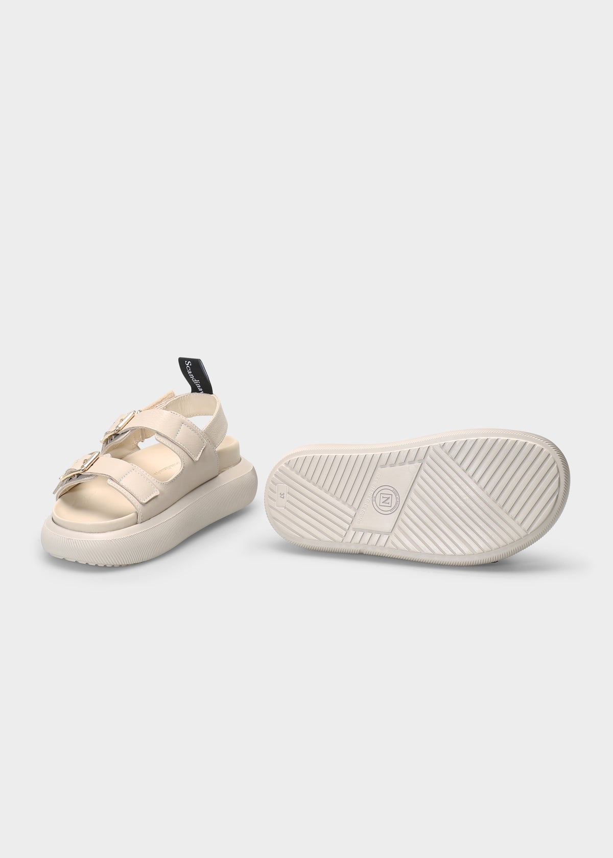 HEDDA 012 LATTE MACCHIATO SANDAL IN CAPRICORNO LEATHER