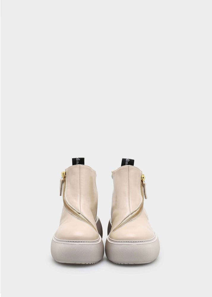 HEDDA 001 LATTE MACCHIATO SNEAKER IN CAPRICORNO LEATHER
