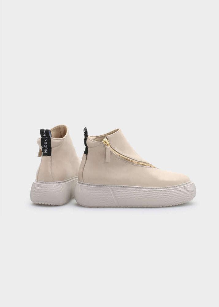 HEDDA 001 LATTE MACCHIATO SNEAKER IN CAPRICORNO LEATHER