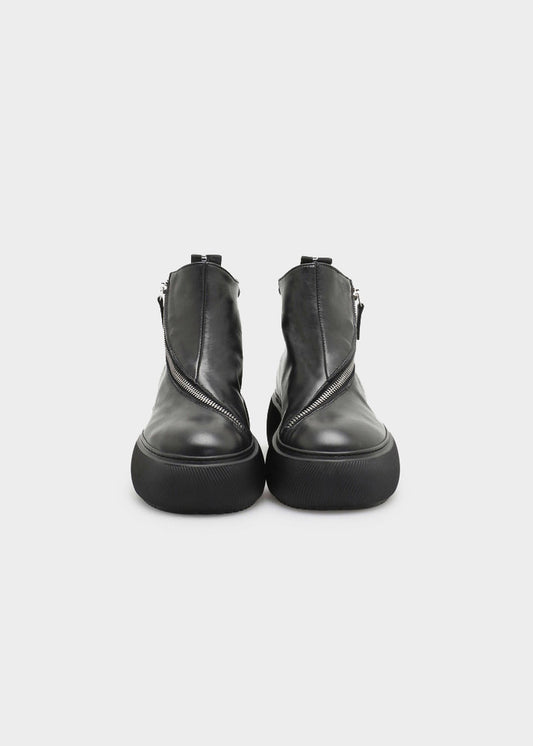 HEDDA 001 NERO SNEAKER IN CAPRICORNO LEATHER
