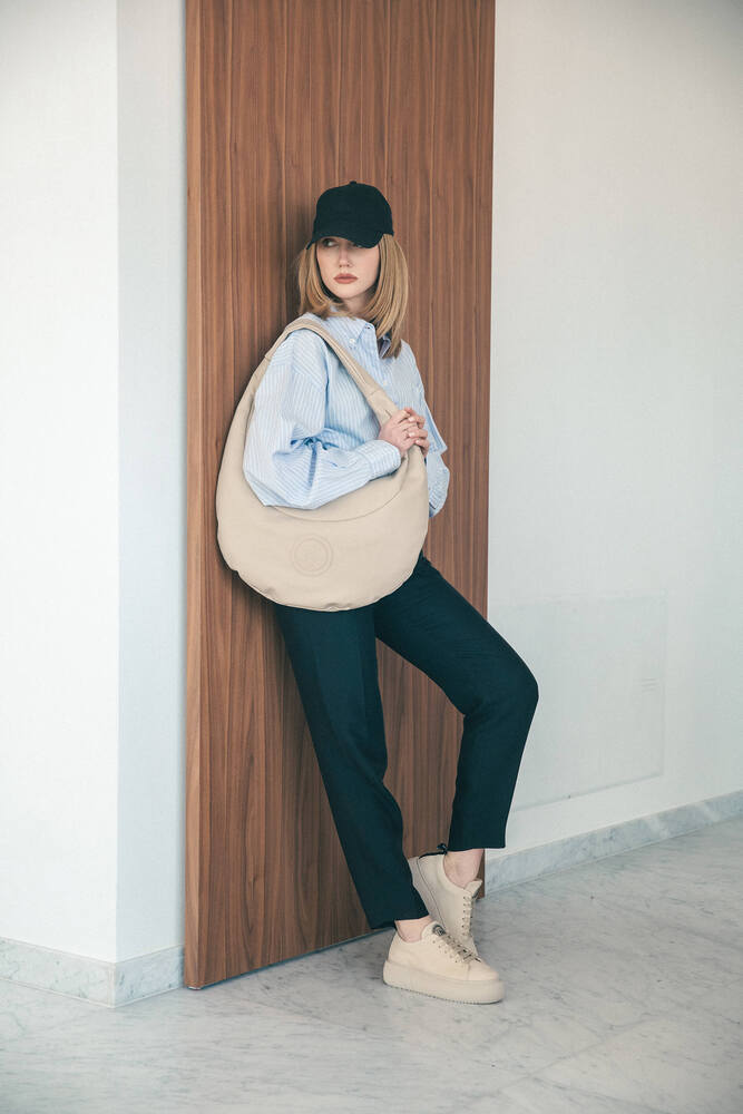 HEDDA 015 LATTE MACCHIATO SNEAKER IN CAPRICORNO LEATHER