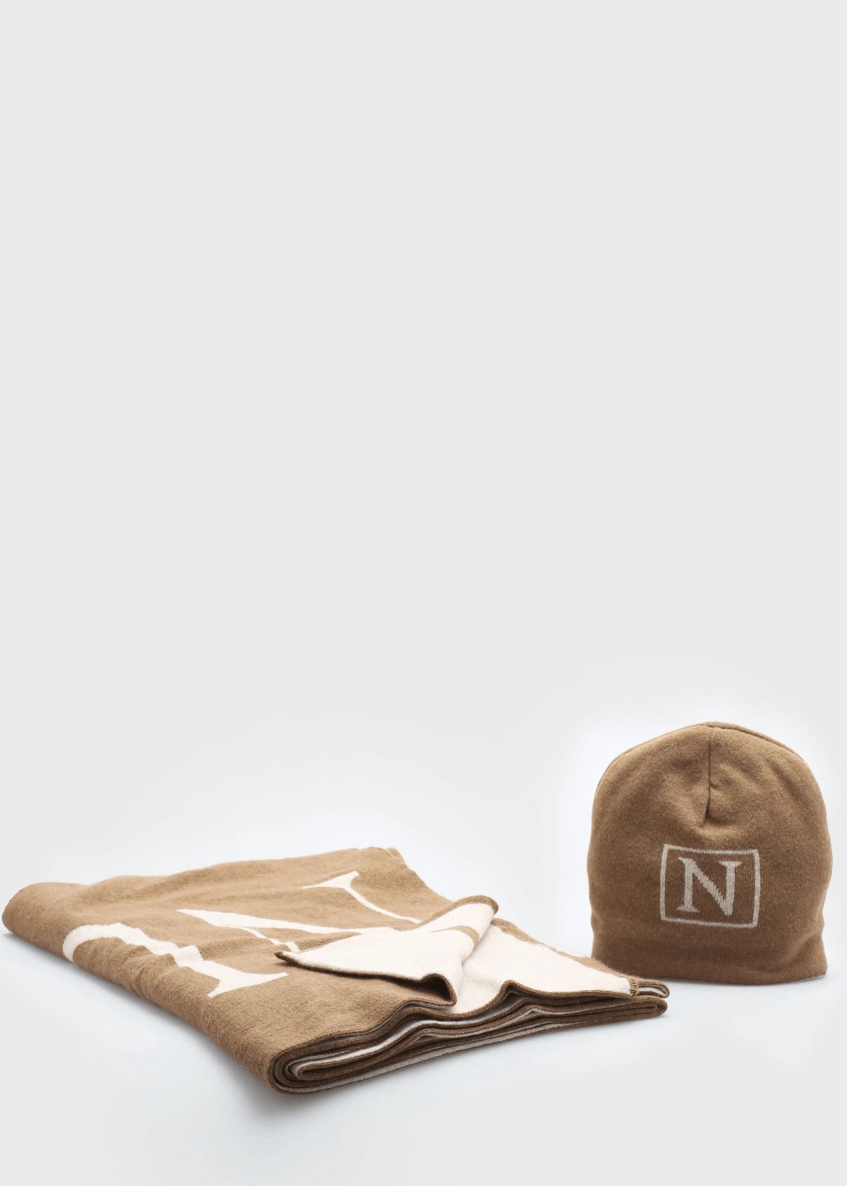 JAMI CASHMERE CARAMEL/BEIGE BEANIE