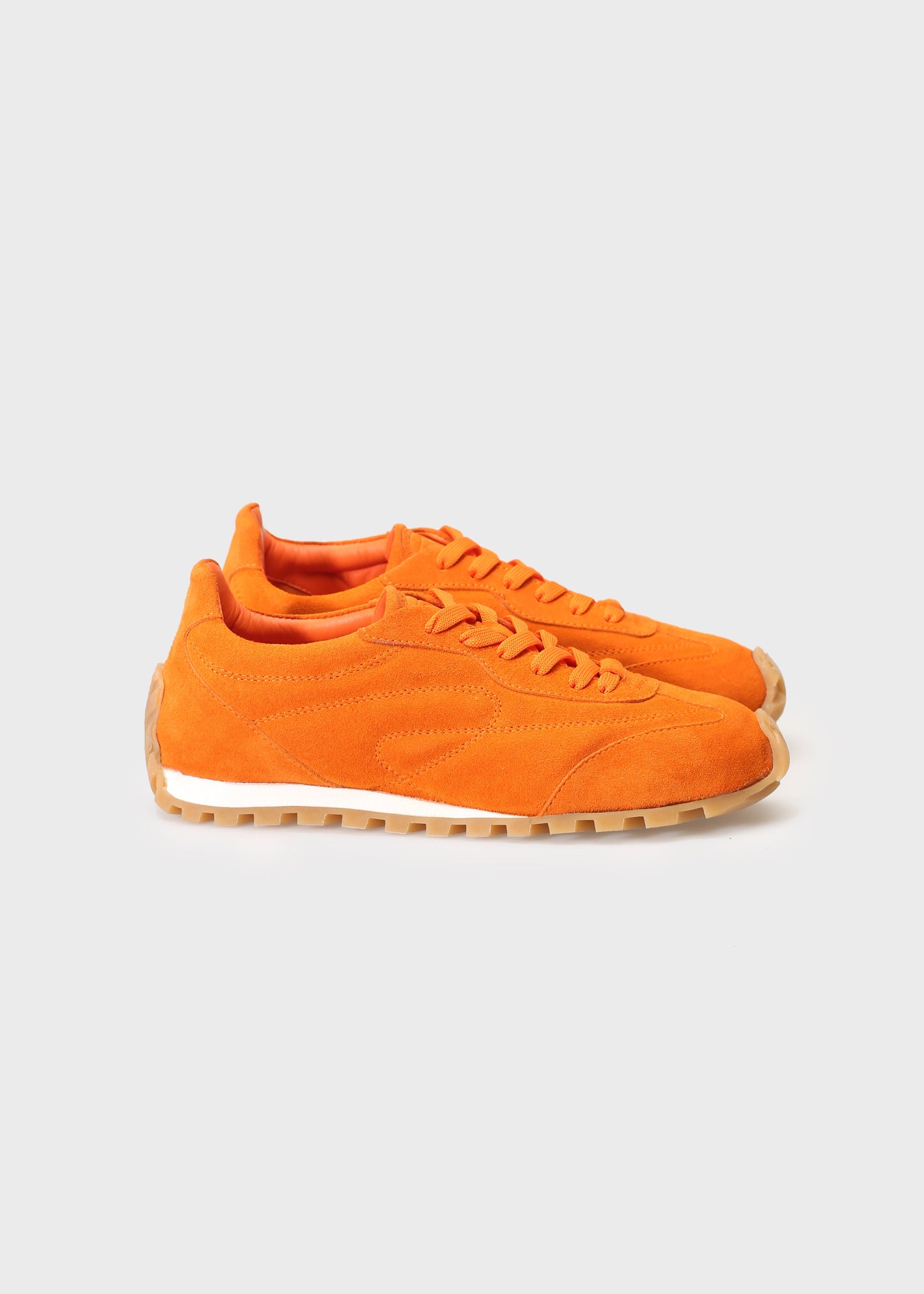 JENNY 001 ARANCIO SNEAKER IN VELOUR LEATHER