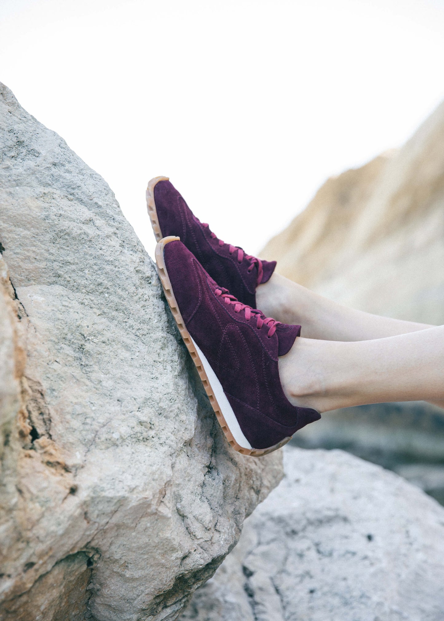JENNY 001 BORDEAUX SNEAKER IN VELOUR LEATHER