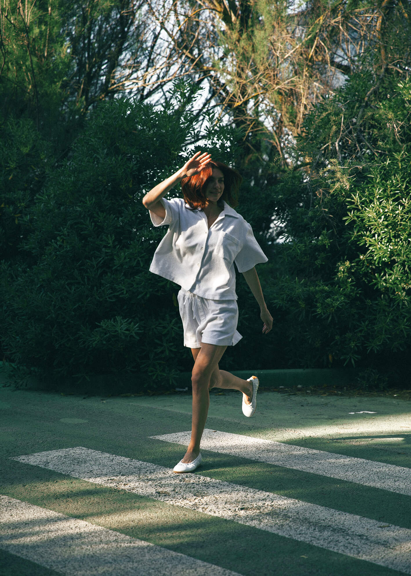 SAGA 111 BIANCO FLAT IN TROPEZ LEATHER