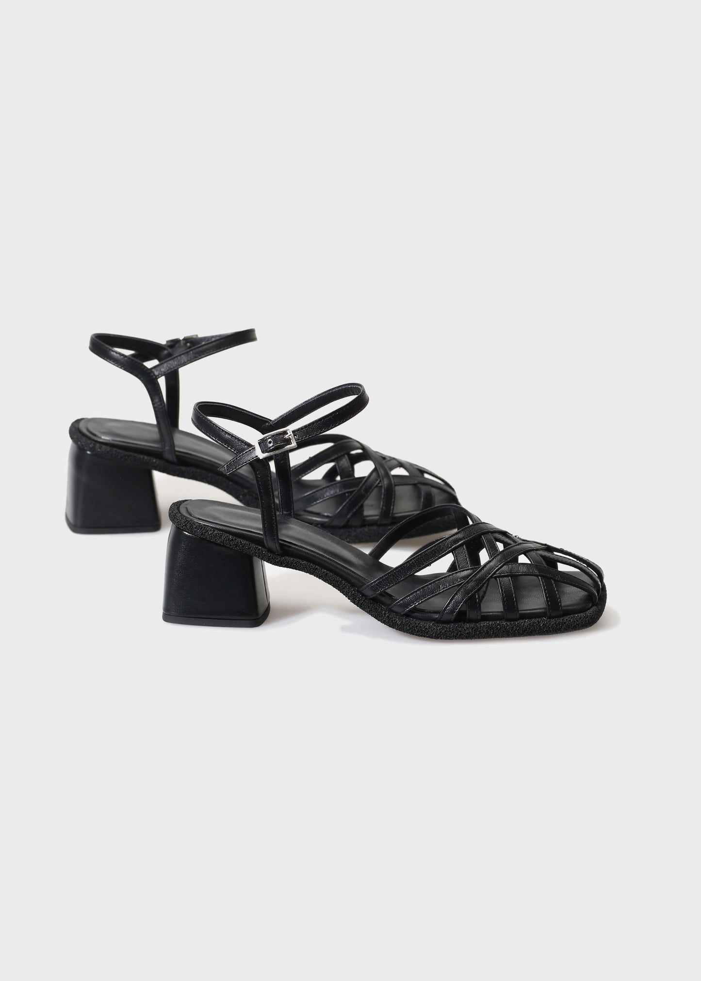 VICTORIA 003 NERO HEELS IN TROPEZ LEATHER