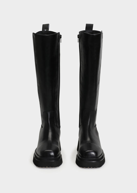 VILMA 044 NERO BOOTS IN CAPRICORNO LEATHER