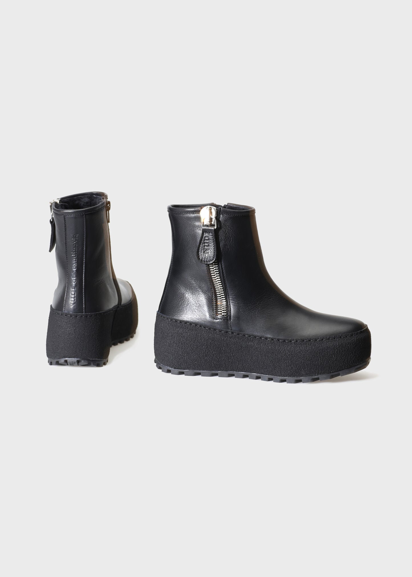 WINTER 002L NERO BOOTS IN KIPS LEATHER - BLACK SOLE