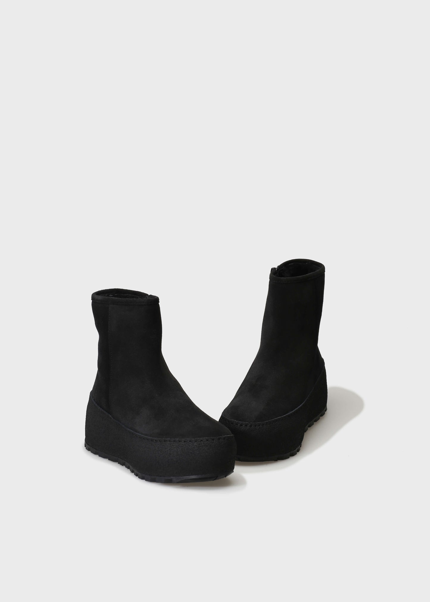 WINTER 004LN NERO BOOT IN VELOUR IDRO LEATHER - BLACK SOLE