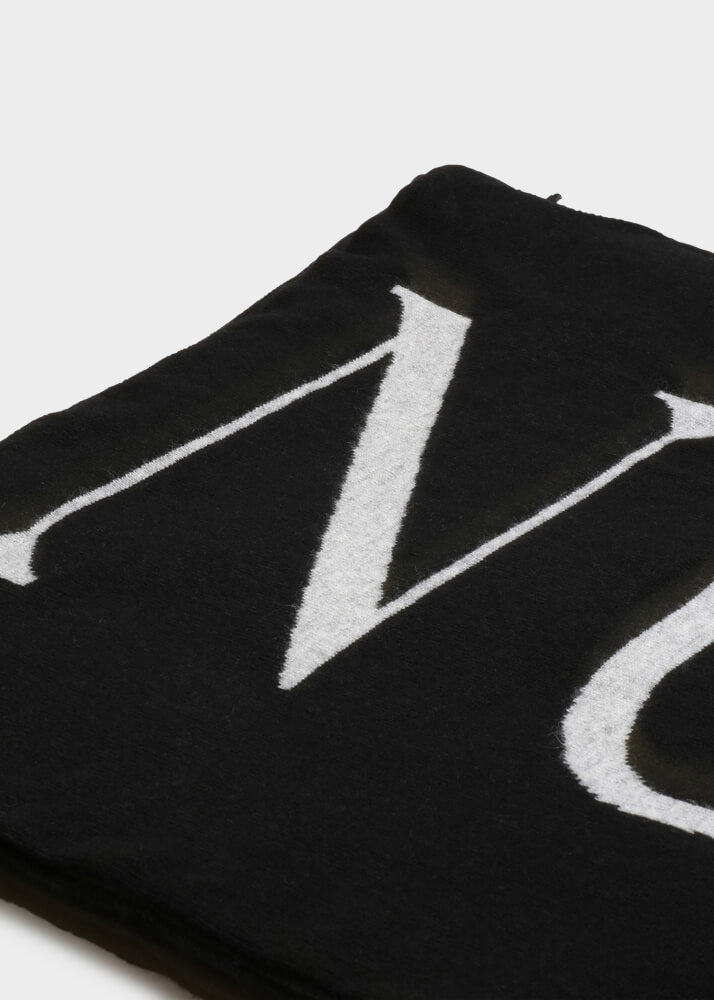 WRAP CASHMERE BLACK/GRAY