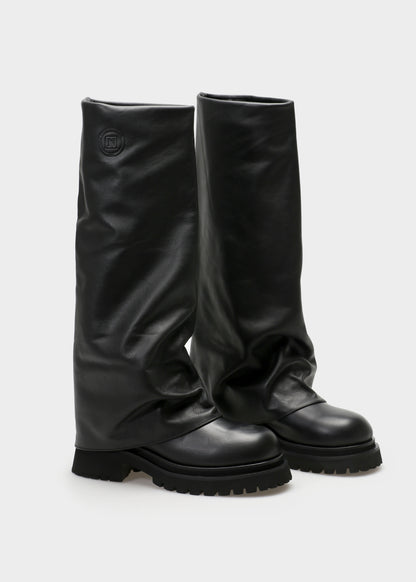 ULRIKA 102 NERO BOOTS IN CAPRICORNO LEATHER