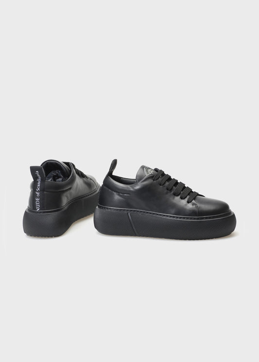 HEDDA 015 NERO SNEAKER IN CAPRICORNO LEATHER