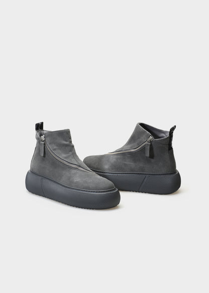 HEDDA 001 ANTRACITE SNEAKER IN VELOUR IDRO LEATHER