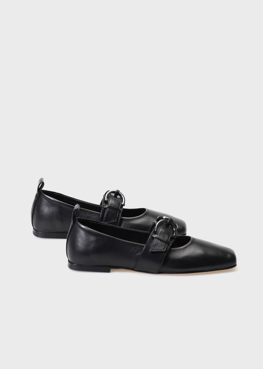 CHLOE 017 NERO BALLERINA IN TROPEZ LEATHER