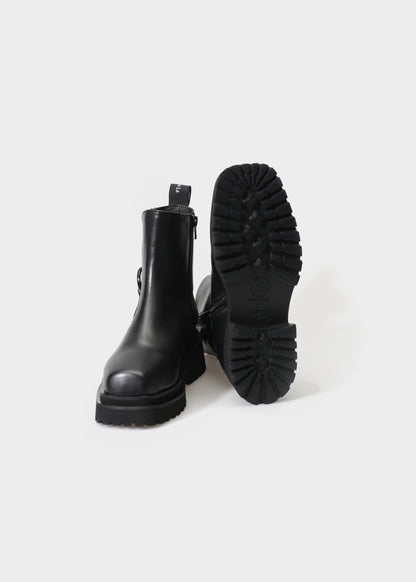 VILMA 074 NERO BOOTS IN CAPRICORNO LEATHER