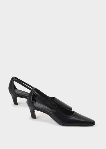 CAMILLA 006 NERO HEELS IN TROPEZ LEATHER